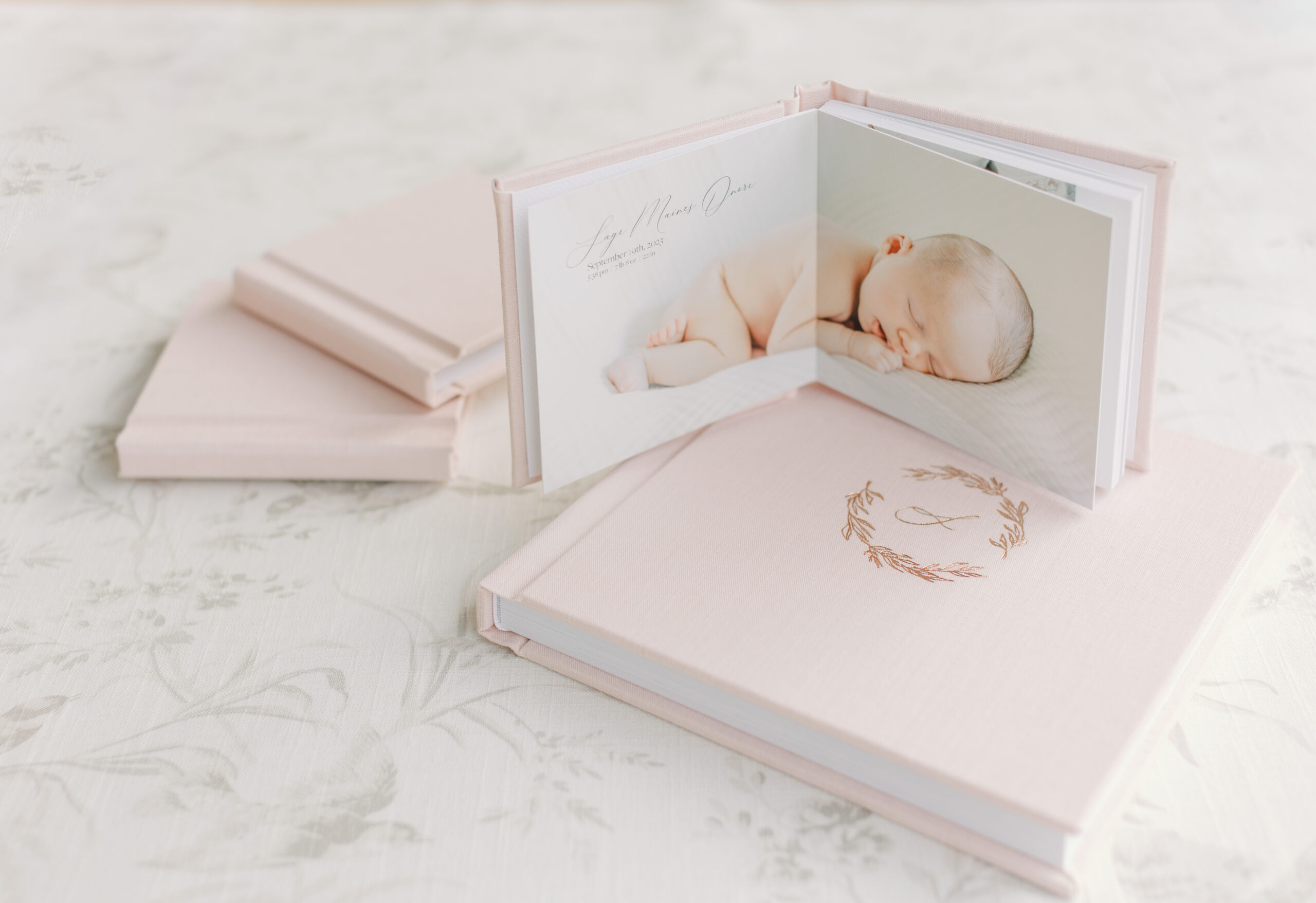 pink baby photo album